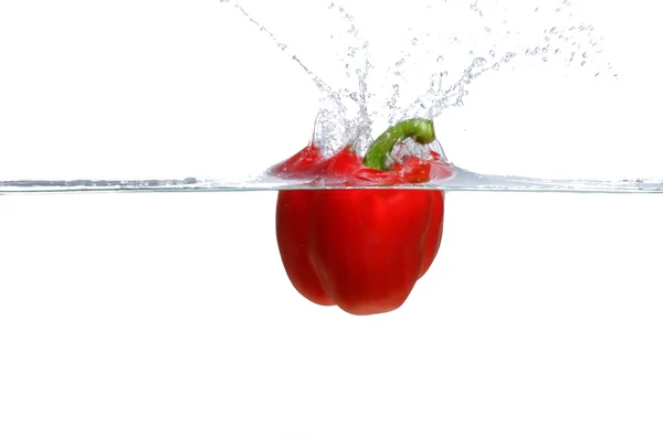 stock image Red Bell Pepper splashing