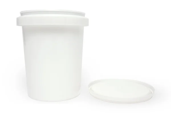 白いプラスチック ファーストフード カップの空白の白いプラスチック製のファーストフード — ストック写真