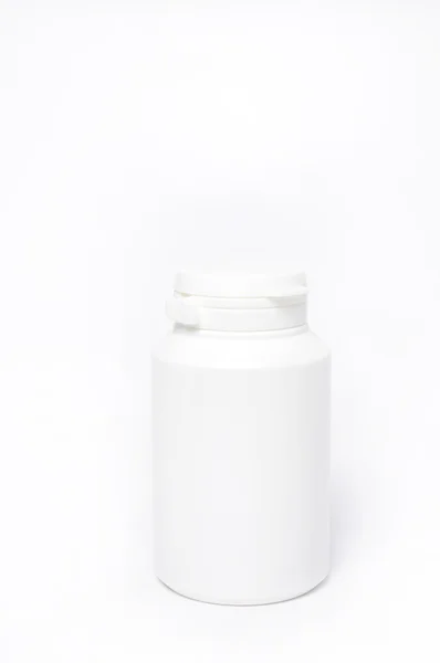 白いプラスチック製の薬瓶 — ストック写真