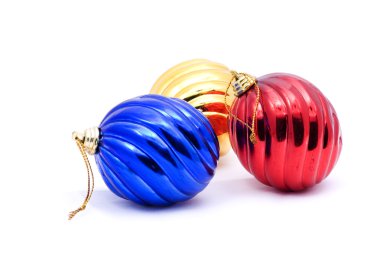 Red and blue christmas blubs clipart