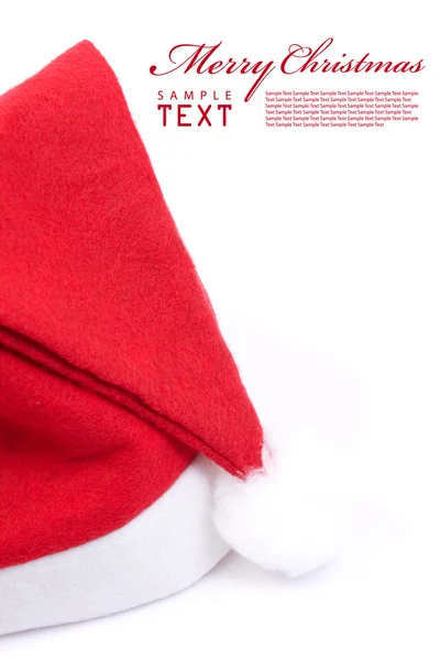 Noel Baba şapkası beyazda izole edilmiş. — Stok fotoğraf