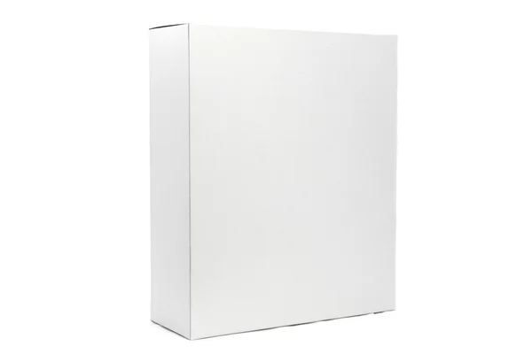 Caixa branca isolada sobre um fundo branco — Fotografia de Stock