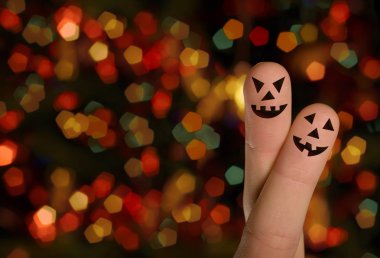 Halloween pumpkin Finger hug clipart