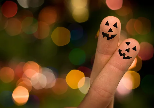 Calabaza de Halloween Abrazo de dedo —  Fotos de Stock
