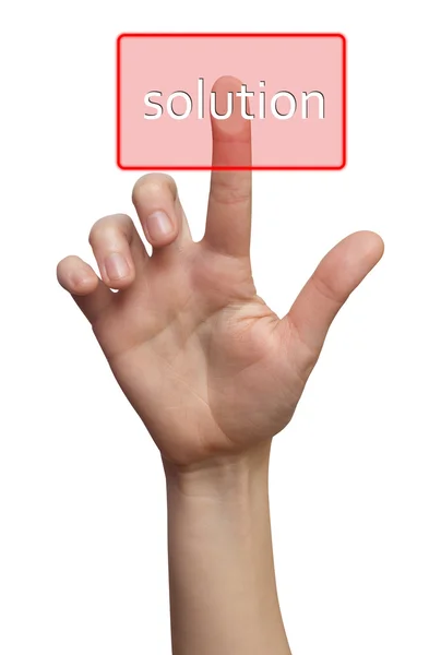 Finger choice Solution button — Stock Photo, Image