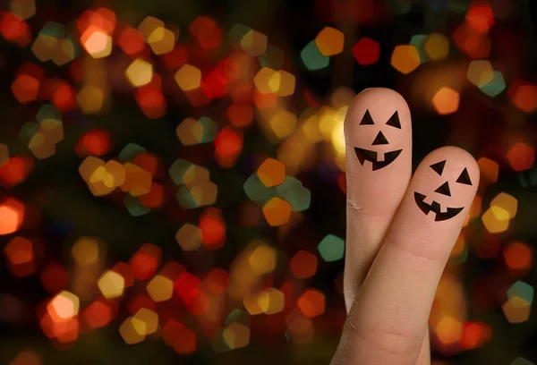 Halloween citrouille doigt câlin — Photo