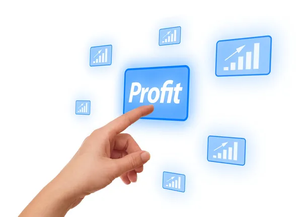 Hand pressing Profit button — Stock Photo, Image