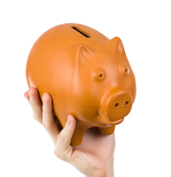 Male hand holding piggy bank 2 — Stock Photo, Image