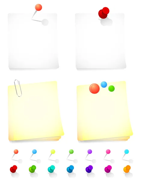 Obs papper och stift i olika färger — Stock vektor