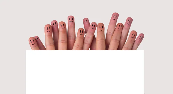 stock image Happy group of finger smileys