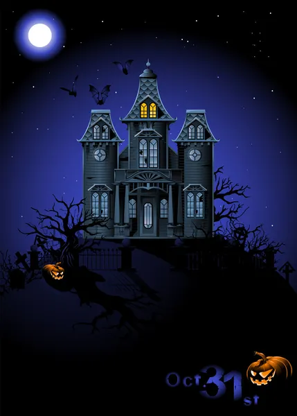 Halloween Haunted House — Stock Photo, Image