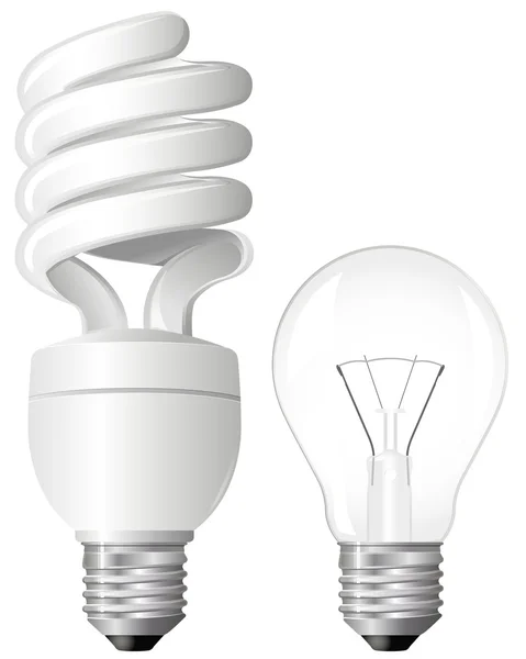 stock vector Two Light Bulbs
