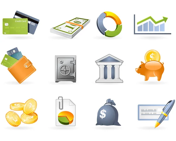 Set di icone Bancarie e Finanze — Vettoriale Stock