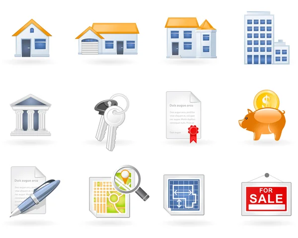 Set di icone immobiliari — Vettoriale Stock