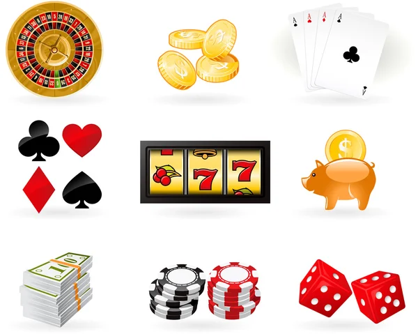 Szerencsejáték ikon készlet — Stock Vector