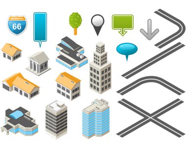 Isometric map toolkit clipart