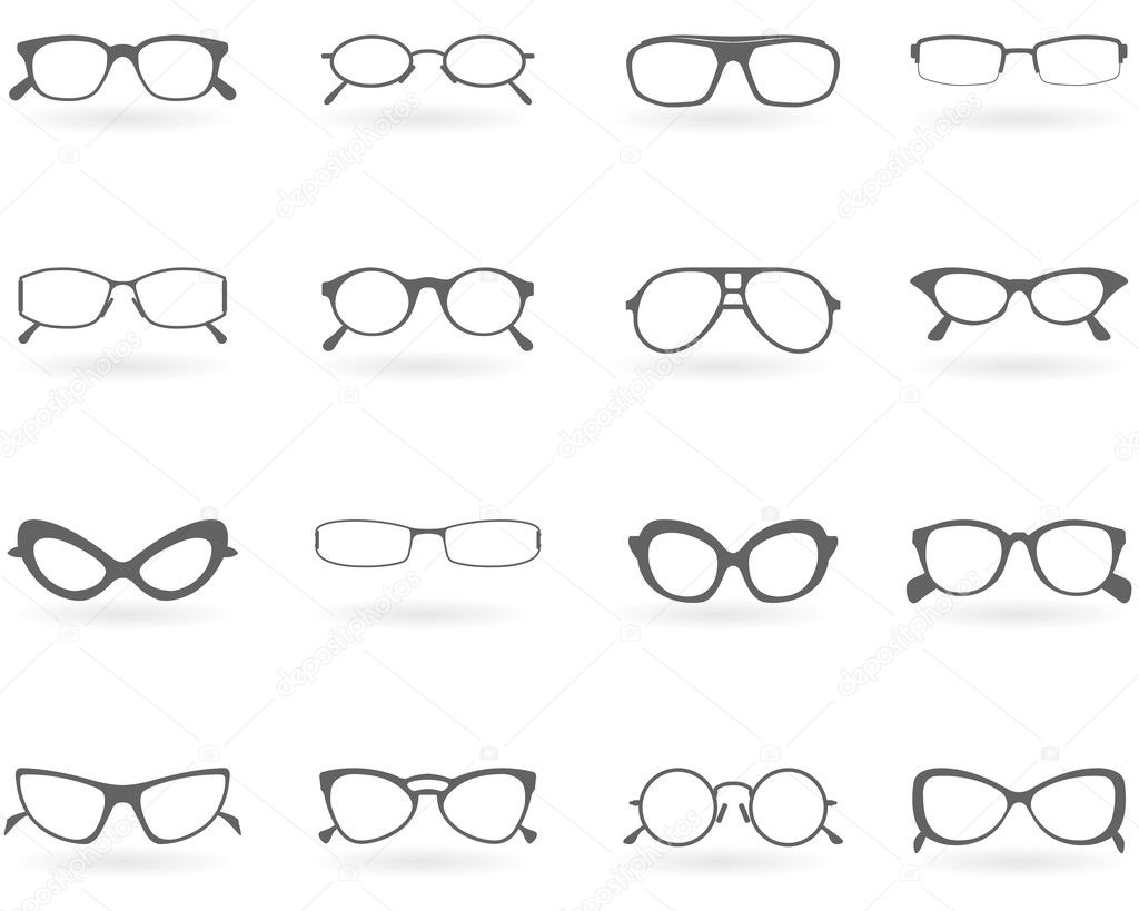 Glasses in different styles