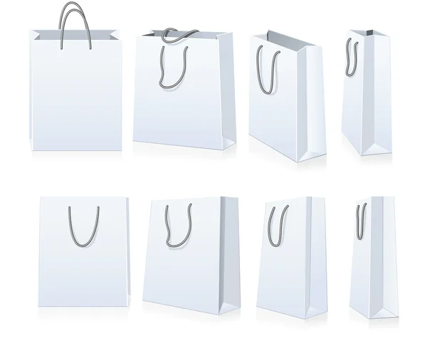 Set Shopping Bag Different Views Positions — Stock Vector