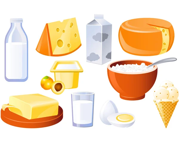 Молоко та фермерські продукти Стокова Ілюстрація