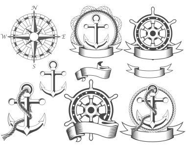 Nautical emblems clipart