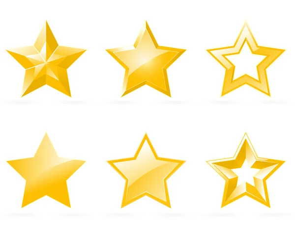 Set of shiny star icons — Stock Vector