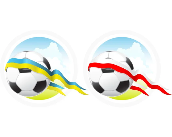 Euro 2012 emblema de futebol — Vetor de Stock