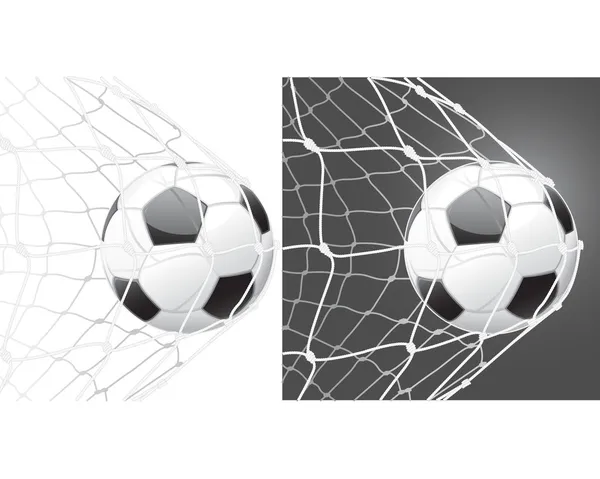 Σκοράρει ένα γκολ, μπάλα ποδοσφαίρου — Διανυσματικό Αρχείο