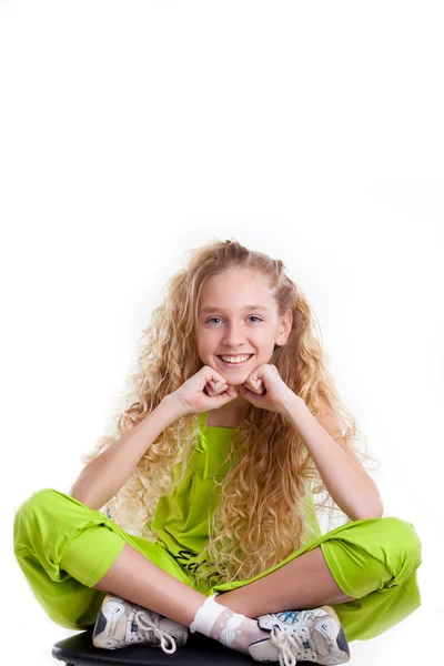 Little blond girl smiling Stock Image