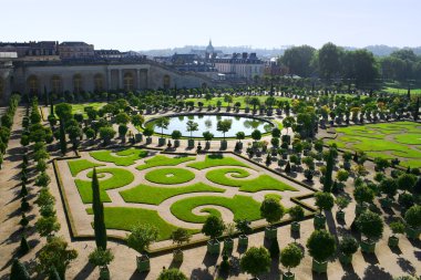 Neatly cut garden in Versailles clipart