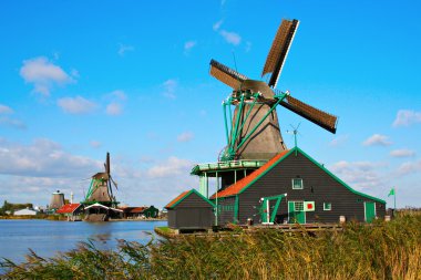 Windmills in Zaanse Schans clipart