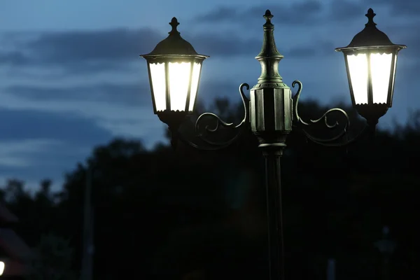 고위 제조자아름 다운 램프는 어둠 속에서 빛 스톡 사진