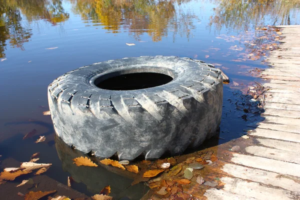 The big tire from the car. — Stock Photo, Image