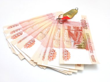 The Russian five-thousandth banknotes clipart