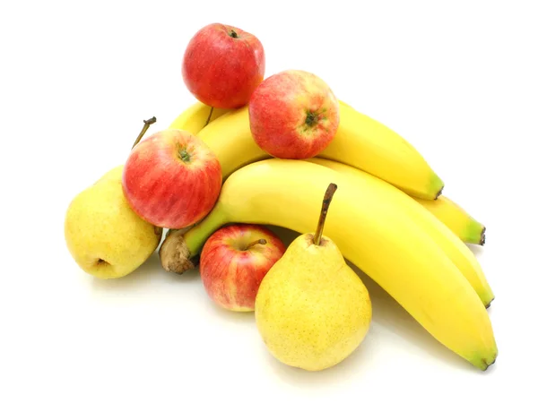 黄色いバナナ リンゴと梨 — ストック写真