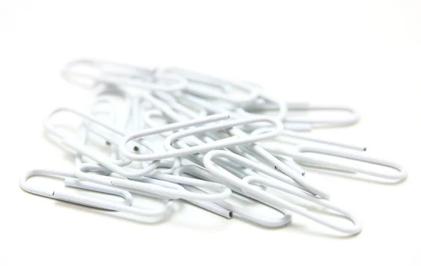 Color paper clips to background — Stock Photo, Image
