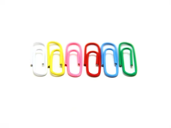 Color paper clips to background. — Stock Photo, Image