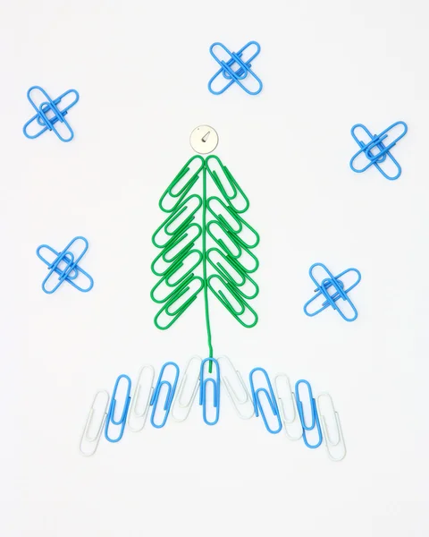 Clip de papel Árbol de Navidad — Foto de Stock