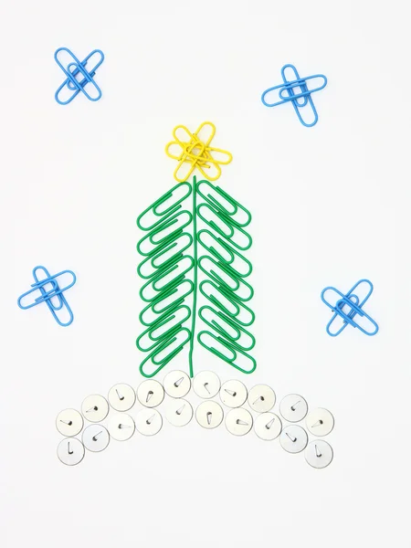 Paper clip Christmas tree — Stock Photo, Image