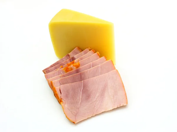 Piece cheese with a meat — Stock Photo, Image