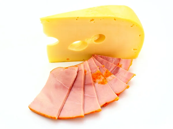 Bit ost med en kött — Stockfoto