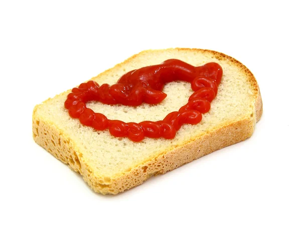 Hälsosam smörgås med ketchup — Stockfoto