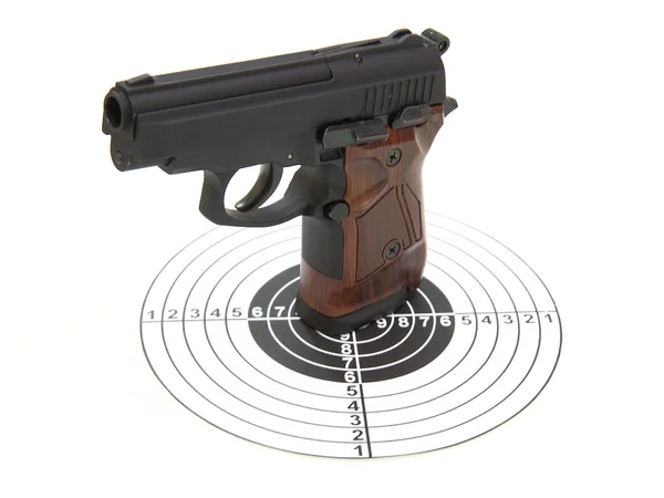 A pistola com o punho marrom — Fotografia de Stock