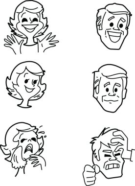 Various emotions clipart