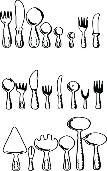 Siluetas de accesorios de cocina — Archivo Imágenes Vectoriales