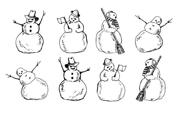 Dessin animé Bonhomme de neige — Image vectorielle