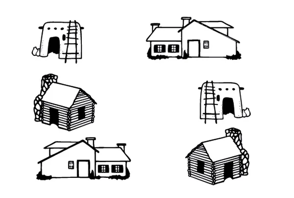 Maisons différentes - Vecteur — Image vectorielle