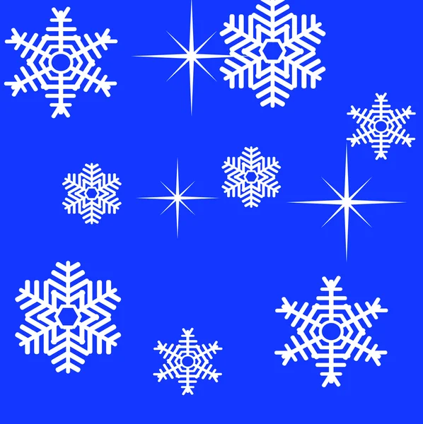 Copo de nieve invierno set vector ilustración — Vector de stock