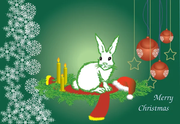 白色兔子 — 图库矢量图片
