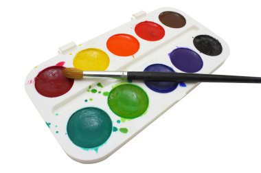 Paints with brushes clipart