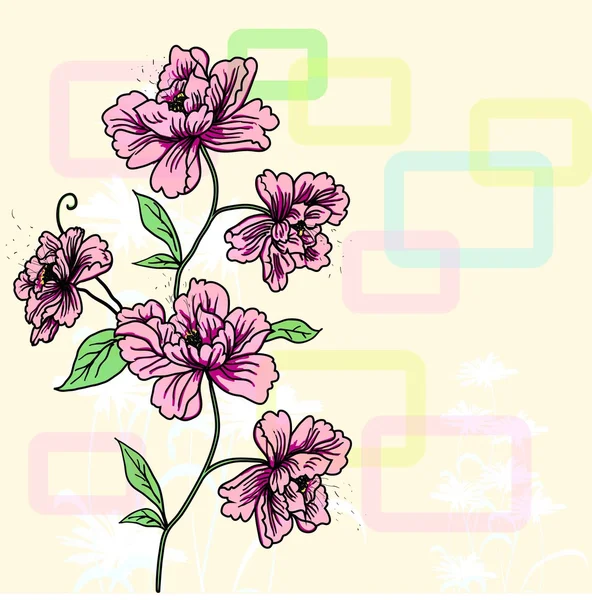 Eps10 ručně kreslené pozadí s fantasy květiny — Stockový vektor